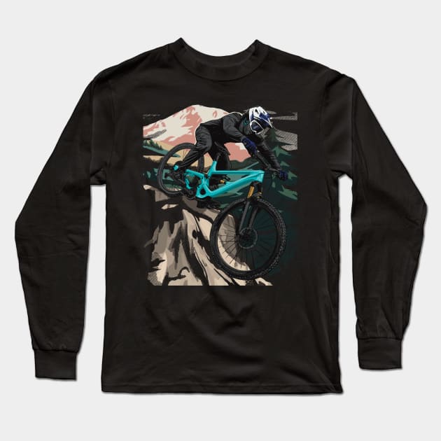 Downhill Long Sleeve T-Shirt by Saturasi